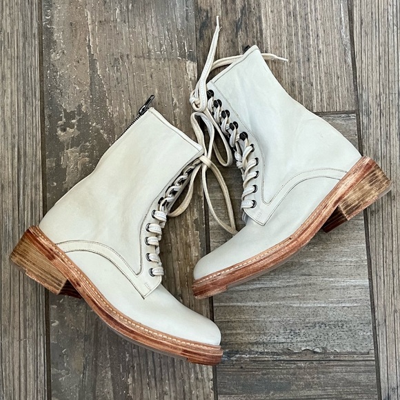 Free People Santa Fe Lace-Up Boot in Ecru size 8 - Picture 9 of 12